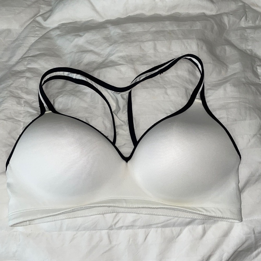 White racerback sports bra